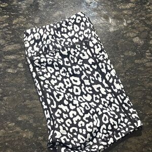 Black and White Zyia Leopard Print Shorts